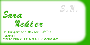 sara mekler business card